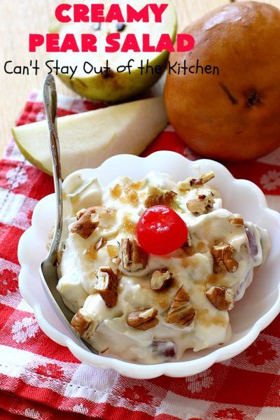 Pear Fruit Salad, Pear Salads, Gf Salads, Tooty Fruity, Fruit Dips, Glazed Walnuts, Pear Salad Recipes, Creamy Peas, Canned Pears