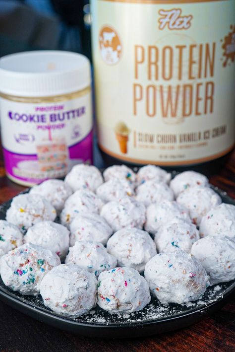 20 Cal Crunchy Protein Sugar Cookie Bites – Protein Cookie Butter Powder Sugar Cookie Bites, Protein Cookie Butter, Protein Powder Cookies, Low Cal Dessert, Butter Powder, Protein Donuts, Cookie Bites, Protein Cookie, Protein Baking