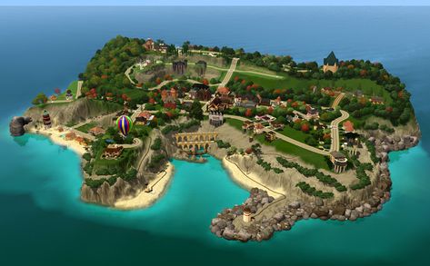 Sims 3 Custom Worlds, Sims 3 Worlds, Military Bunkers, Isle Of Capri, House Fire, Sims House, Small Island, Sims 4 Custom Content, Spanish Style