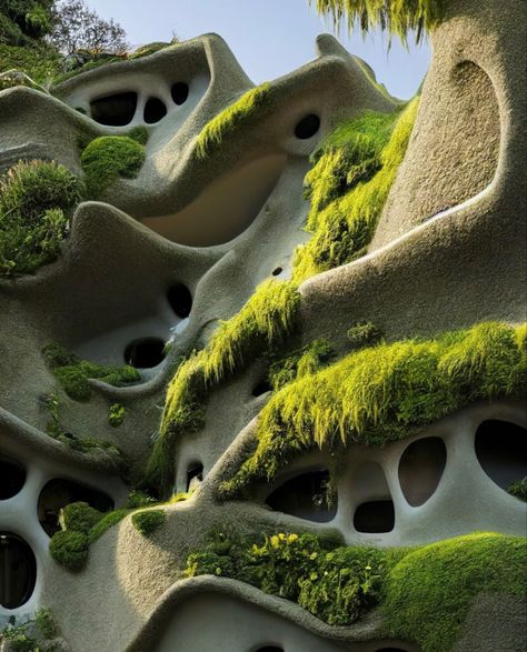 Bio Architecture Design, Mushroom Inspired Architecture, Naturalistic Architecture, Nature Inspired Architecture, Bionic Architecture, Holistic Architecture, Biomimetic Architecture, Architecture Textiles, Biomorphic Architecture