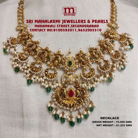 Nakshi Jewellery With Grams, Chandbali Necklace Set Gold, Nakshi Choker Designs, Nakshi Necklace Designs, Chandbali Necklace, Whatsapp Video Call, Ruby Necklace Designs, Ruby Jewelry Necklaces, Bridal Necklace Designs