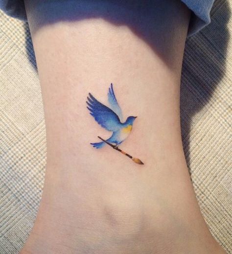 Edinburgh Tattoo, A Small Tattoo, Small Bird Tattoos, Red Bird Tattoos, Tiny Bird Tattoos, Bluebird Tattoo, Bird Tattoos For Women, Sanskrit Tattoo, Small Bird Tattoo