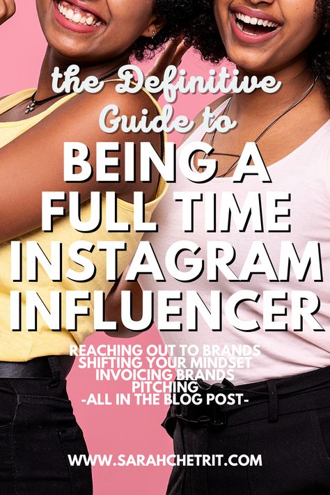 Want to be a full time Instagram influencer? This definitive guide will get you started with learning everything you need to know about being an Instagram influencer. Learn how to get paid, reach out to brands, shift your mindset and so much more for your social media influencer jouney! Social Media Resources, Instagram Algorithm, Instagram Help, Career Tips, Instagram Hashtags, Instagram Influencer, Instagram Bio, How Many People, Social Media Business