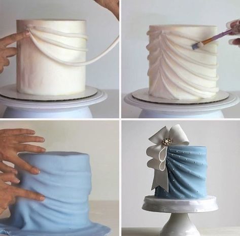 Tårta Design, Fondant Cake Designs, Simple Cake Designs, Cake Decorating Piping, Creative Cake Decorating, Cake Decorating Frosting, Creative Birthday Cakes, Easy Cake Decorating, Fondant Decorations