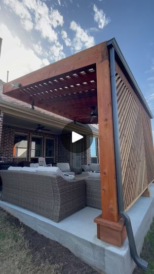 12K views · 131 reactions | Good Morning SkyPoly Pergola with @precision_outdoors_tx in Dallas. 8x8 posts. 4x12 header. Privacy wall details from Heaven. Let’s have some coffee okay? Rain or shine 😎 but today it’s shine 😍 

#pergola #patiocover #skypoly #outdoorlivingspace #pergoladesign #outdoorlivingspace | Cover Your Pergola | Alan Avry · Celebrate (prod. by d.higgs) (Instrumental) Skypoly Pergola, Privacy Wall, Privacy Walls, Patio Designs, Pergola Designs, Rain Or Shine, Backyard Patio Designs, Patio Design, Covered Patio