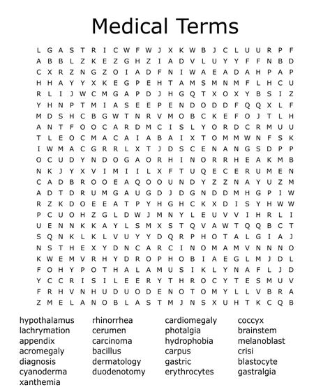 Medical Terms Word Search Medical Crossword Puzzles, Medical Club Activities, Medical Worksheets, Medical Terminology Games, Life Skills Kids, Saving Money Chart, Medical Words, Money Chart, Ipad Drawing