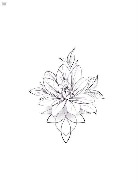 Lined Flower Tattoos, Geometric Lotus Tattoo Design, Fineline Flower Tattoo Design, Tatoo Dog, Lotusblume Tattoo, Lotus Flower Drawing, Lotus Tattoo Design, Illustration Tattoo, Muster Tattoos