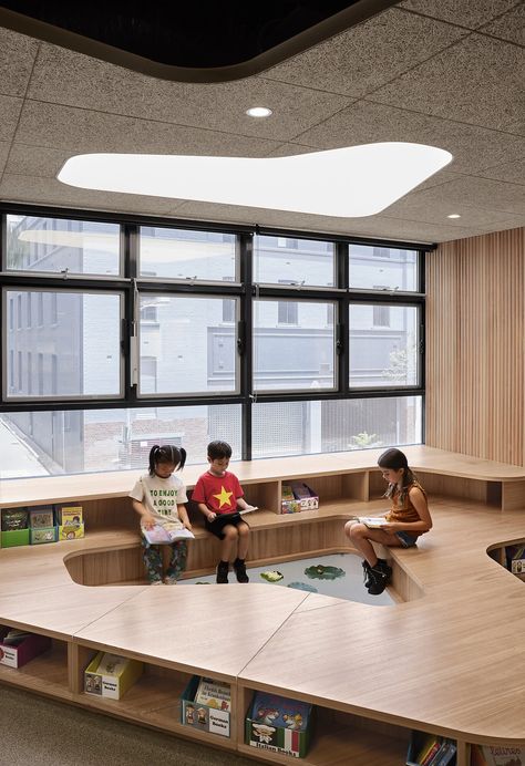 Classroom Architecture, Education Design Interior, Public Library Design, Preschool Furniture, Kindergarten Interior, Kids Room Deco, Australian Interior, Library Inspiration, Kindergarten Design