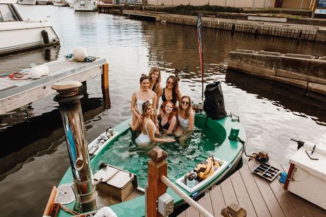 Seattle Hot Tub Boat, Hot Tub Boat, Glamping Ideas, Seattle Trip, Community Spaces, Boat Supplies, City Adventure, Washington Travel, Seattle Homes