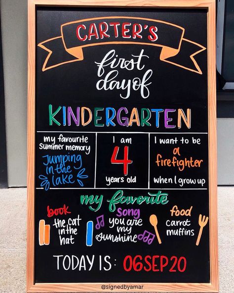 Kindergarten Boards First Day Of, First Day Of Preschool Sign Diy, Diy First Day Of School Sign, First Day Of School Board Ideas, 1st Day Of School Board, Sky Activities, First Day School Sign, First Day Of School Chalkboard, Preschool First Day