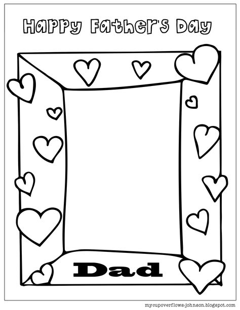 Happy Father's day frame with place to draw dad's picture Happy Fader Day, Fathers Day Kindergarten Crafts, Fatherday Craft Ideas Preschool, Happy Fathers Day Craft, Father's Day Worksheet, Father Days Craft Ideas, Fathers Day Picture Frame, Fathers Day Crafts For Preschoolers, Father's Day Drawing