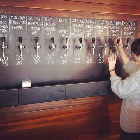 Tap Wall, Tap Room Brewery Design, Beer Tap Wall, Beer Taps Display Ideas, Home Bar With Beer Tap, Tap Room Design, Taproom Design, Tap Wall Beer, Beer Bar Design