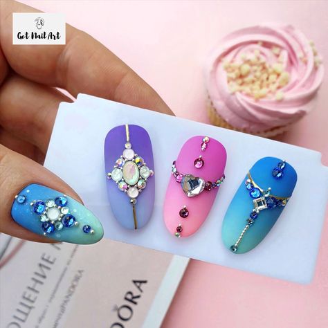 Nail Designs 2022, Diy Rhinestone Nails, Stone Nail Art, Fruit Designs, Fruit Nail Art, Nail Art Designs Images, Diamond Nail Art, Bridal Nail Art, Gel Nail Art Designs