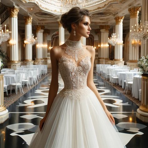 The Ultimate Guide to High Neck Wedding Dresses (6) High Collar Wedding Dress Sleeveless, Bridesmaid Dresses High Neck, Ballroom Background, High Neck Wedding Dresses, High Collar Wedding Dress, High Neck Lace Wedding Dress, Wedding Dresses High Neck, High Neck White Dress, High Neck Halter Dress