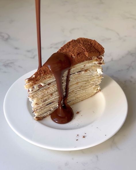 Tiramisu Crêpe Cake – GEORGINA ELIZA Tiramisu Crepe Cake, Tiramisu Crepe Cake Recipe, Recipe For Tiramisu, Coffee Sauce, Crepe Cake Recipe, Showstopper Dessert, Banana Popsicles, Nice Breakfast, Sweety Pie