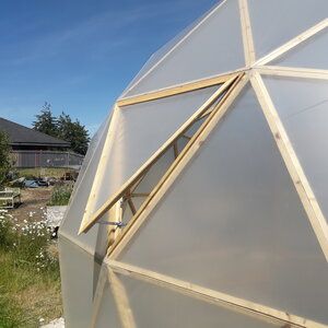 Geodesic Dome Greenhouse - 5.5m Diameter - Polythene Cover — Chris Dome Geodesic Dome Kit, Geodesic Dome Greenhouse, Dome Greenhouse, Dome Building, Backyard Greenhouse, Mini Greenhouse, Geodesic Dome, Community Gardening, Future House