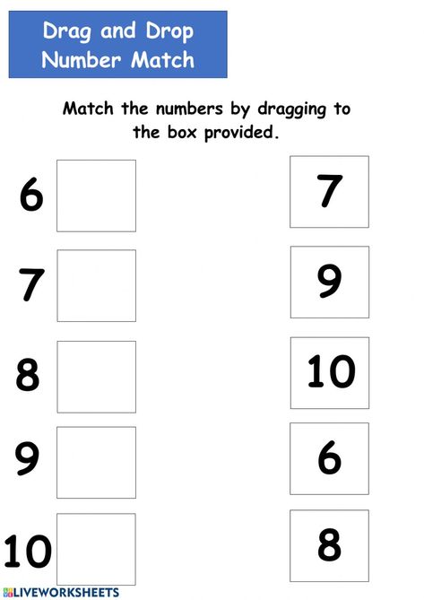 Number To Number Matching, Match The Numbers Worksheet, 6 To 10 Numbers Worksheet, Numbers 1-40 Worksheets, Match The Numbers 1-10, Numbers 6-10 Worksheets Preschool, Numbers 11-15 Worksheets, Worksheet For Nursery Class, Relationship Activities