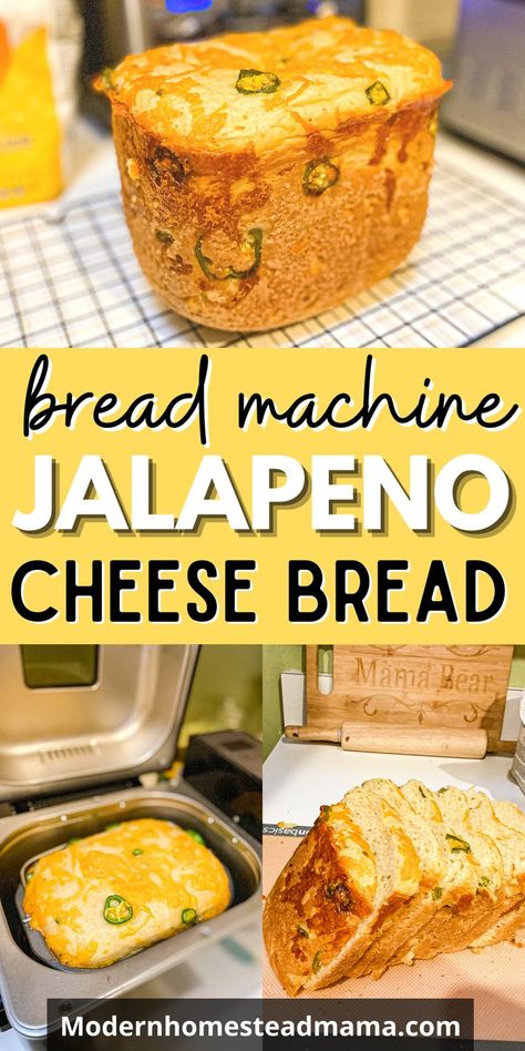 Bread Machine Recipes Healthy, Bread Machine Recipes Sweet, Jalapeno Cheese Bread, Easy Bread Machine Recipes, Best Bread Machine, Cheese Bread Recipe, Pain Sans Gluten, Bread Maker Recipes, Jalapeno Cheese