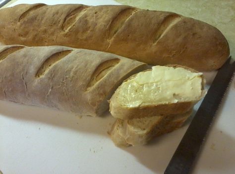 This is my version of a cheater sourdough.  I've never had much luck keeping a starter alive, so for me this is the answer.  The bread has a nice tanginess very like real sourdough. This recipe comes out well using the bread machine to make the dough.  And the recipe may be cut in half for a single loaf. Sourdough French Bread Recipe, Same Day Sourdough Bread, Sourdough French Bread, Same Day Sourdough, French Bread Recipe, Bread Starter, Biscuit Rolls, Just A Pinch Recipes, Savory Bread