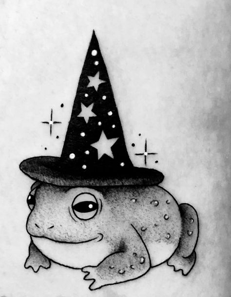 Halloween Animal Tattoo, Halloween Frog Tattoo, Witch Frog Tattoo, Fun Tattoos For Women, Frog Flash Tattoo, Cute Frog Tattoo, Cheetah Tattoos, Traditional Tattoo Black And Grey, Panther Tattoos