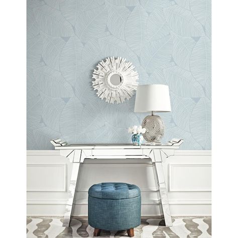 Seabrook Designs Beach House 60.75-sq ft Blue Oasis Paper Ivy/Vines Unpasted Wallpaper in the Wallpaper department at Lowes.com Magnolia Wallpaper, Coastal Wallpaper, The Beach House, White Magnolia, Magnolia Leaves, Contemporary Wallpaper, Botanical Wallpaper, Beach Wallpaper, Leaf Wallpaper