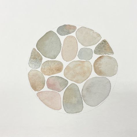 Paper Ponderings: Watercolour pebbles Pebble Illustration, Watercolour Pebbles, Pebbles Drawing, Pebble Drawing, Natural Form Art, Watercolour Ideas, Form Art, White Pebbles, Warm Palette