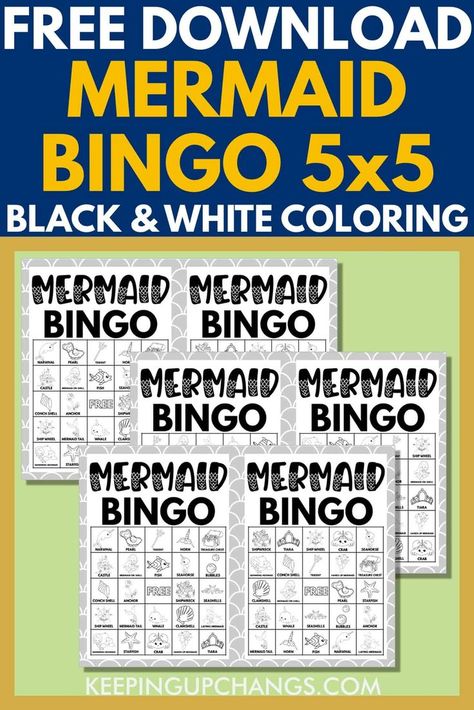 Bingo Printable Free, Bingo Pictures, Beach Bingo, Mermaid Party Games, Wedding Gathering, Black White Pictures, Beach Party Games, Summer Bingo, Pool Boy