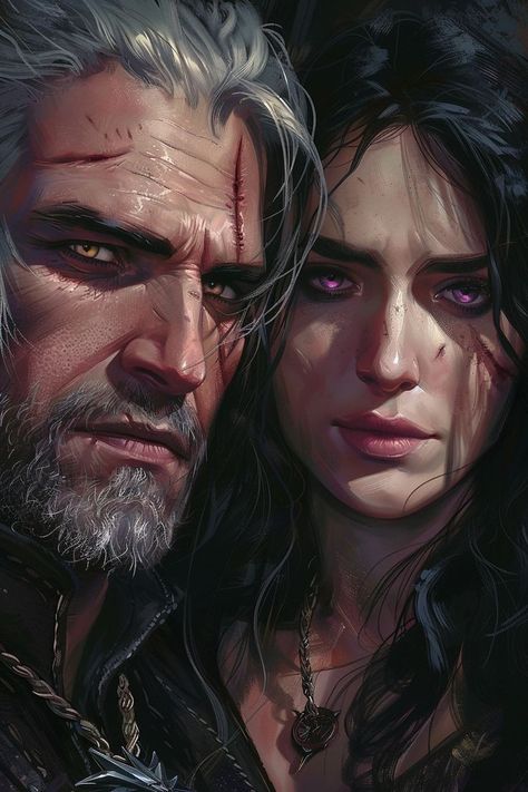 Geralt Of Rivia And Yennefer, Witcher Wallpaper, Witcher Geralt, The Witcher Wild Hunt, The Witcher Geralt, The Witcher Books, Witcher Art, Yennefer Of Vengerberg, Witcher 3 Wild Hunt