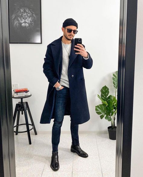 Turtle Neck Outfit Aesthetic, Navy Coat Outfit, Outfit Aesthetic Men, Turtle Neck Outfit Men, Turtle Neck Outfit, Sweater Outfits Men, Aesthetic Men, Turtleneck Outfit, Stylish Men Casual