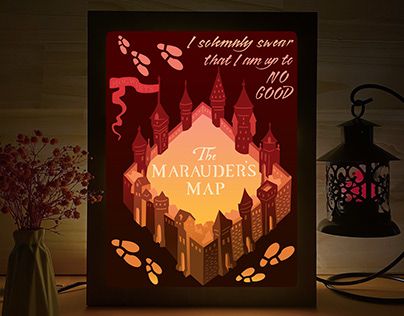 Lightbox Design, Harry Potter Marauders Map, Shadow Box Svg, Marauders Map, 3d Shadow Box, Harry Potter Marauders, The Marauders, Design Product, Interactive Design