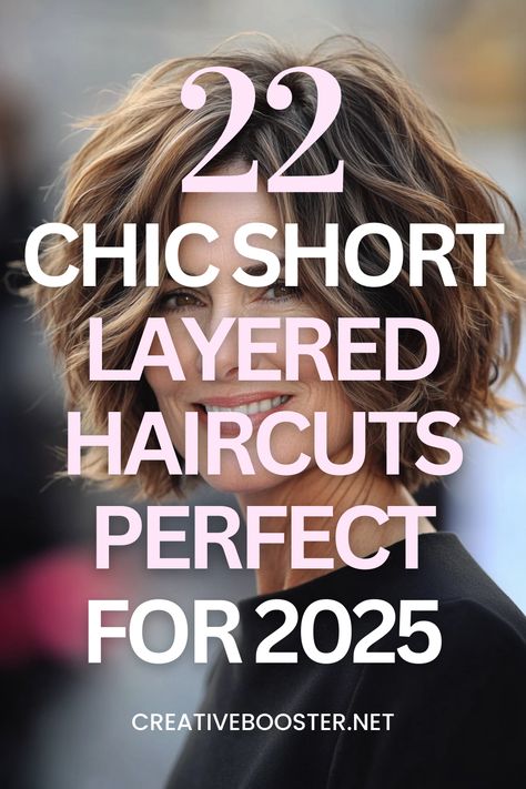 Click for More ➡️ | Save for Later ❤️Explore 22 of the most stylish short layered haircuts for women over 50 in 2025. Featuring natural hair colors and flattering layers, these hairstyles combine elegance and ease. Find your next cut today! #ShortLayers #HairInspiration2025 Layered Short Length Hair, Short Layered Hair Women, Short Hair 2025 Trends, Women’s Layered Short Hairstyles, Short Layered Hairstyle Women, Layered Haircuts For Short Hair, Layered Short Haircut, Short Medium Layered Haircuts, Shorter Layered Haircuts