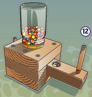 Make a candy dispenser | Boys' Life - The Official Publication of the Boy Scouts of America Kids Woodworking Projects, Desk Diy, Wood Projects For Kids, Woodwork Projects, Woodworking Cabinets, Wood Projects For Beginners, Homemade Candy, Woodworking Projects For Kids, Woodworking Books