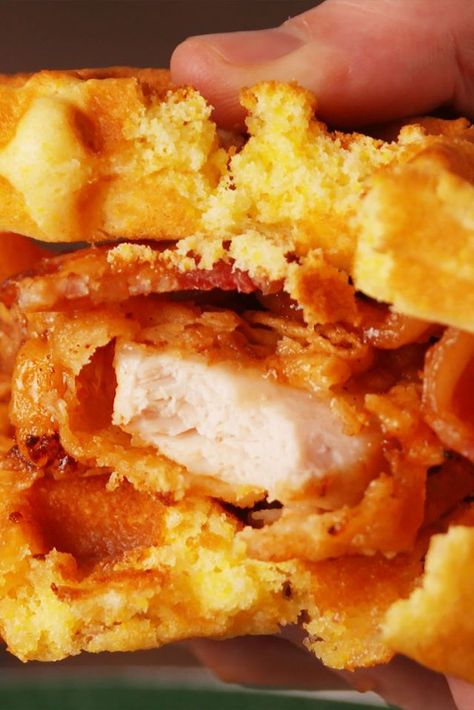 Maple Bourbon Chicken & Waffle Sandwich Krups Vertical Maple Bourbon Chicken, Waffle Sandwich Recipe, Chicken N Waffles, Waffle Ingredients, Breakfast Sandwich Recipes, Ideas For Breakfast, Easy Sandwich Recipes, Maple Bourbon, Bourbon Chicken