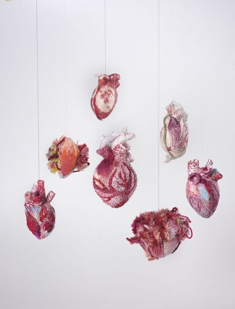 Elaborately Embellished Heart Sculptures by Ema Shin Reflect On the Anonymous Legacies of Women | Colossal Ema Shin, Family Tree Book, Handwoven Tapestry, Textile Sculpture, Colossal Art, Contemporary Embroidery, Modern Crafts, Anatomical Heart, A Level Art