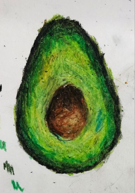 oil pastel avocado Oil Pastel Sketch, Fruit Art Drawings, Oil Pastel Paintings, Oil Pastel Art, Oil Pastel Drawings, Fruit Art, Pastel Drawing, Pastel Art, Pastel Painting