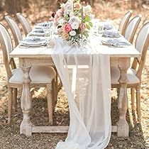 Valentines Day Table, Chiffon Table Runner, White Wood Table, Birthday Party Table Decorations, Birthday Party Table, Boho Table Runner, Elegant Bridal Shower, Birthday Party Tables, Rustic Colors