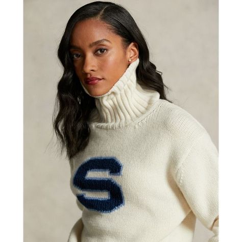 Polo Bear Sweater, Letterman Sweaters, Spelman College, Sweater Ralph Lauren, Collection Letter, Bear Sweater, Polo Bear, Wool Turtleneck, Looks Style