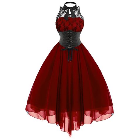 PRICES MAY VARY. ✦It won't be too long if matched with hoop skirt ☆Fast SHIPPING, Standard: 8-14 Days / Expedited: 3-5 Days Gifts for Women: Vintage style, Loose Sleeve, Medieval Dress Renaissance Costume Gothic Clothes Women's Halloween Cosplay Outfits. Suit for Oktoberfest Carnival / Halloween Party / Tavern / Christmas Costume. ✔Halloween Apparel Women Dress closure ✔Xmas Dress - It’s held up nicely in the washer and dryer. Material - Skin Friendly. A must-have cosplay outfit in your wardrobe Outfit Vestido Rojo, Victorian Corset Dress, Victorian Corset, Vestidos Retro, Dress With Corset, Punk Dress, Hallowen Costume, Cocktail Dress Formal, Dress Off Shoulder