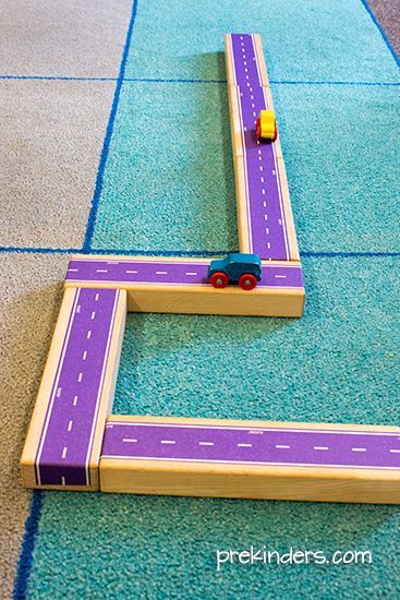 DIY roads in the block center using play tape! Preschool Block Area, Block Center Preschool, Boutique Crafts, School Diy Ideas, Transportation Theme Preschool, Islam Symbol, Transportation Unit, Blocks Preschool, Transportation Activities