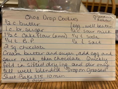 Confectioners Sugar Frosting, Oatmeal Pie, Chocolate Drop Cookies, Drop Cookie Recipes, Old Fashioned Oatmeal, Sugar Frosting, Drop Cookies, Vintage Cookies, Brownie Cookies