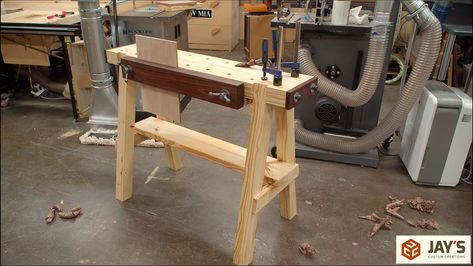 Sawhorse Workbench, Apartment Workbench, Mini Workbench, Wood Workbench, Clamp Rack, Portable Workbench, Building A Workbench, Saw Horse, Mobile Workbench