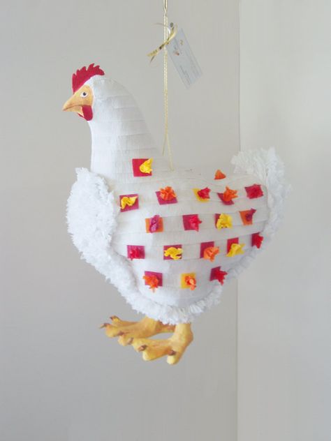 Pinata / Chicken / RTS $70 Chicken Pinata, Pinata Diy, Piñata Ideas, Diy Pinata, George Pig, Mexican Crafts, A Donkey, Chickens And Roosters, Farm Party