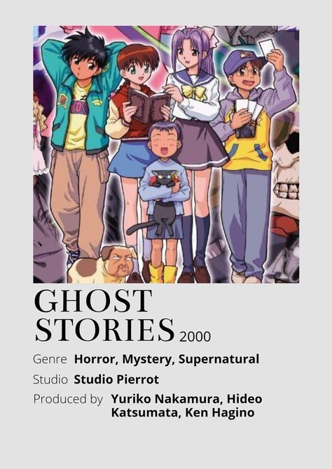 Anime Checklist, Ghost Stories Anime, Anime Minimalist Poster, Poster Information, Anime List, Minimalist Posters, Ghost Stories, Room Posters, Minimalist Poster