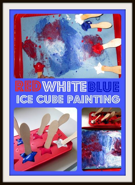 Cube Painting, Ice Cube Painting, Memorial Day Activities, Reading Suggestions, Fourth Of July Crafts For Kids, Ice Painting, Toddler Themes, 4th July Crafts, Patriotic Crafts