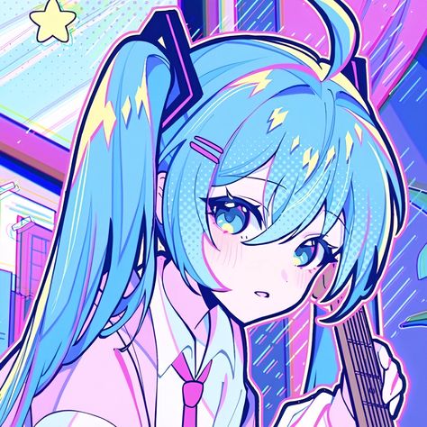 art by maegjuw on twt ! Anime Wallpapers Aesthetic, Miku Hatsune Chibi, ポップアート ポスター, Miku Hatsune Vocaloid, Charmmy Kitty, Vocaloid Characters, Pfp Anime, Gaming Wallpapers, Dessin Adorable