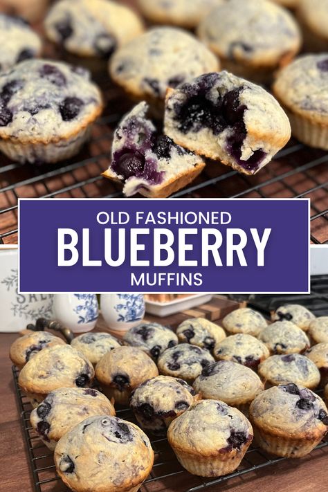 Simple recipe for homemade blueberry muffins from scratch!  This basic recipe only uses 6 baking ingredients that you probably already have on hand. You can also mix it all together in one bowl and make the muffins without a stand mixer. These muffins also freeze well! Homemade Chocolate Chip Pancakes, Easy Homemade Blueberry Muffins, Blueberry Muffins From Scratch, Homemade Blueberry Muffin Recipe, Muffin Mix Recipe, Muffins From Scratch, Muffin Stand, Blueberry Muffin Mix, Homemade Blueberry Muffins