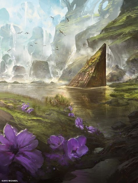 Breeding Pool (Expeditions) - Battle for Zendikar MtG Art Noah Bradley, Magic The Gathering Art, Scene Inspiration, Magic Land, Mtg Art, 다크 판타지, Magic Cards, Fantasy Worlds, Fantasy Setting