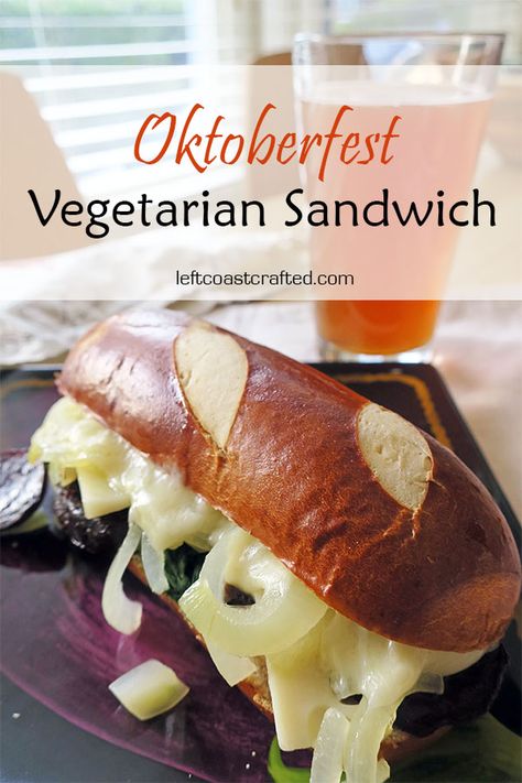 Pretzel Bread Sandwich, Pretzel Buns Sandwich, Vegan Oktoberfest, Pretzel Roll, Traditional Easter Desserts, Vegetarian Burgers, Work Recipes, Vegan Sandwiches, Oktoberfest Food