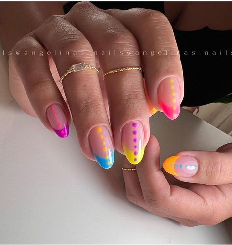 Cute Vacay Nails, Spring Break Nail Ideas 2024, Spring Break Nail Ideas Almond, Spring Break Nails 2024, Vibrant Nails Summer, Bright Almond Nails, Bahama Nails, Spring Vacation Nails, Colorful Spring Nails