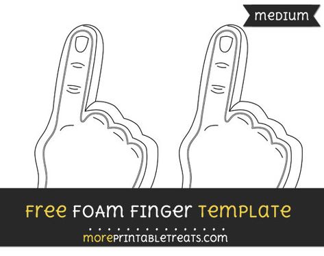 Free Foam Finger Template - Medium Diy Foam Finger Craft, Free Foam Finger Printable, Foam Finger Template, Cheer Printables, Team Mom Baseball, Spirit Finger, Foam Finger, Football Cheer, Free Football